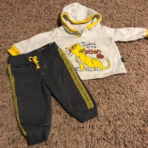 Disney Baby Lion King 2 piece sweatsuit - 3/6 mo